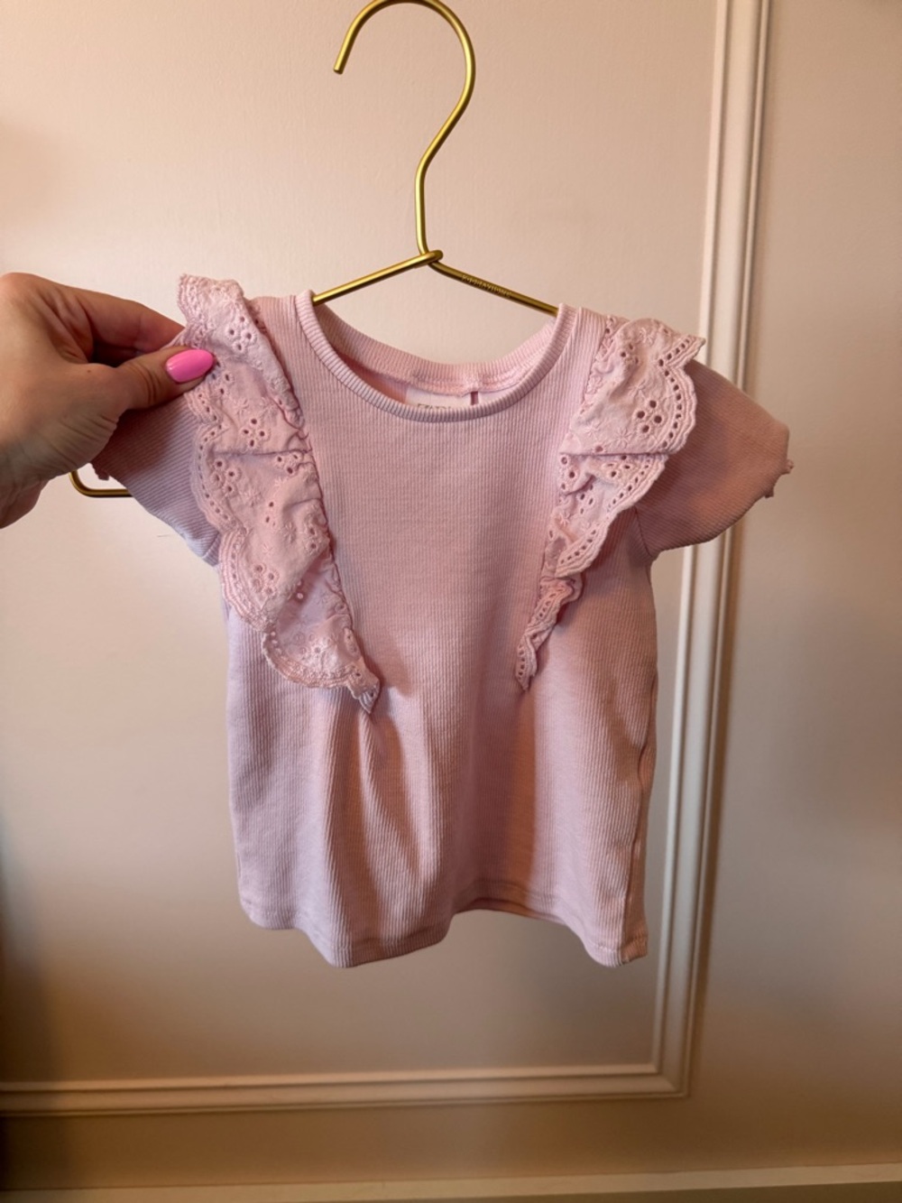 💫 3 for $20 !! zara toddler ruffle sleeve eyelet detail top